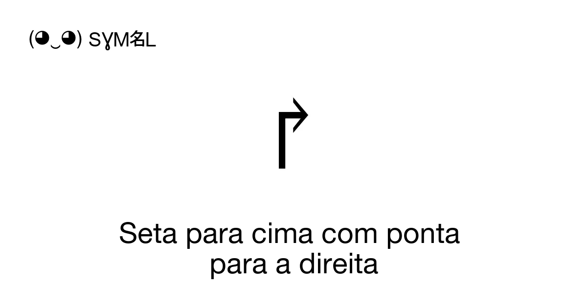 Seta para cima com ponta para a direita N mero Unicode U