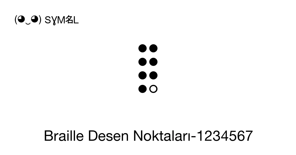 Braille Desen Noktaları-1234567 (U+287F) sembol anlamı, kopyala ve yapıştır