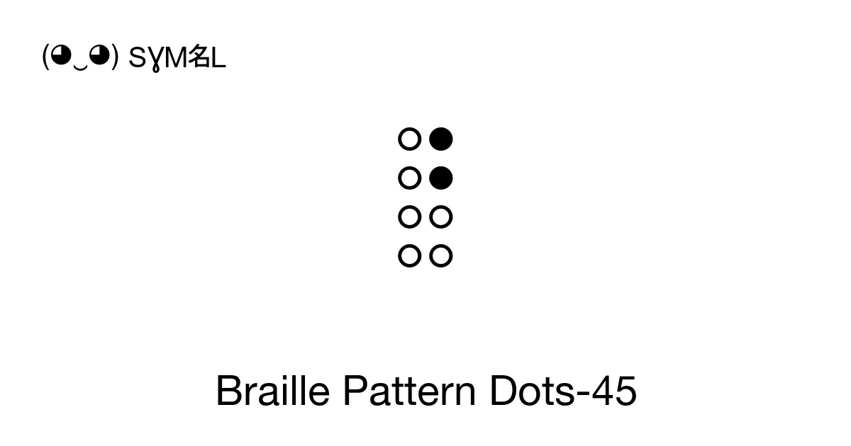 Braille Pattern Dots-45 (U+2818) Symbol Meaning, Copy and Paste