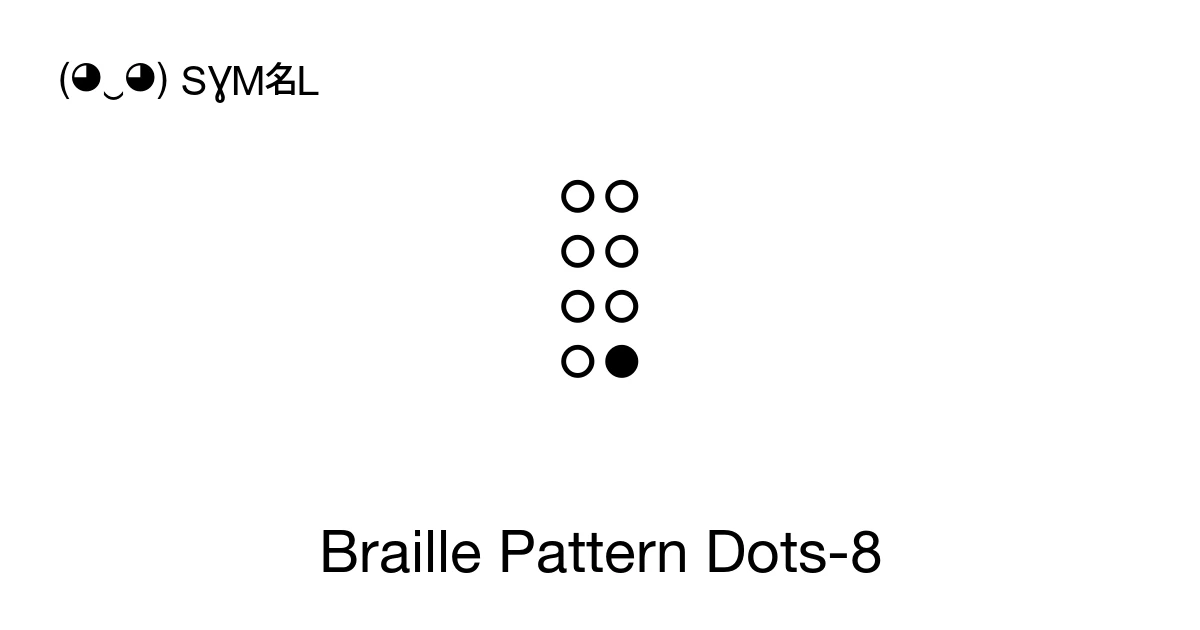 Braille Pattern Dots-8 (U+2880) Symbol Meaning, Copy and Paste