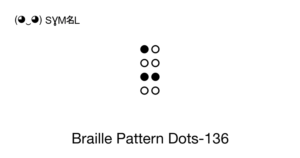 Braille Pattern Dots-136 (U+2825) Symbol Meaning, Copy and Paste