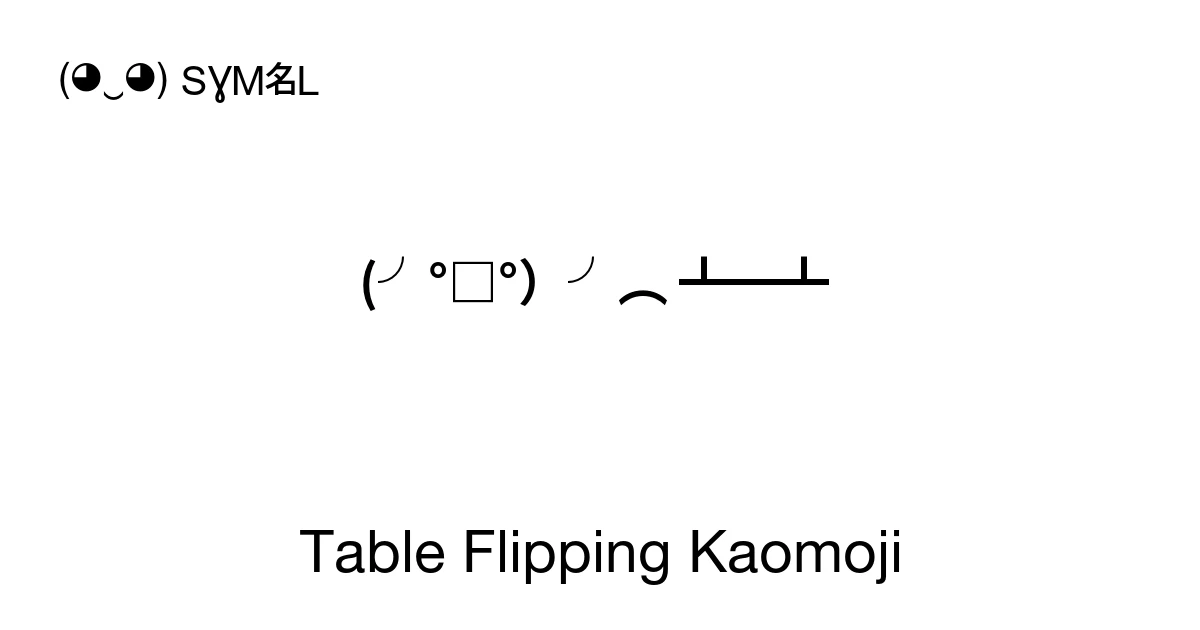 Table Flipping Kaomoji ‭(╯°□°）╯︵ ┻━┻ ‬ Find Unique