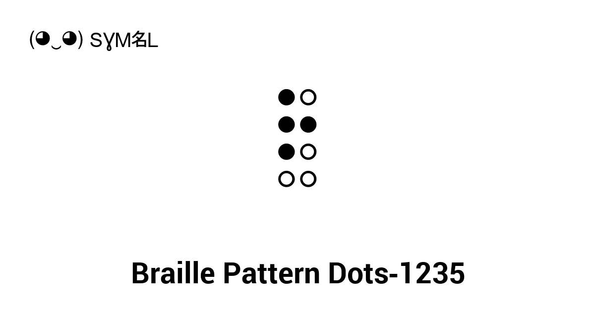 Braille Pattern Dots-1235 (U+2817) Symbol Meaning, Copy and Paste