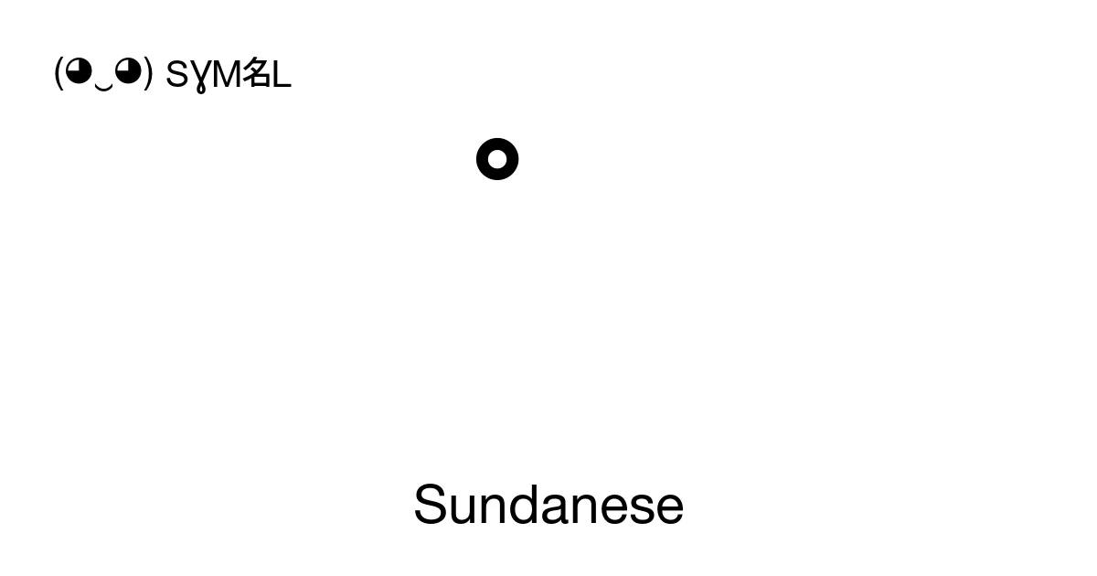 Sundanese: Unicode Block (1B80-1BBF)