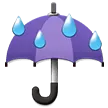 Guarda-chuva com gotas de chuva