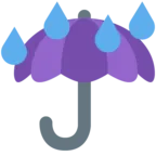Paraguas con gotas de lluvia