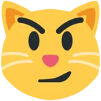 Cara de gato com sorriso irônico