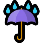 Guarda-chuva com gotas de chuva